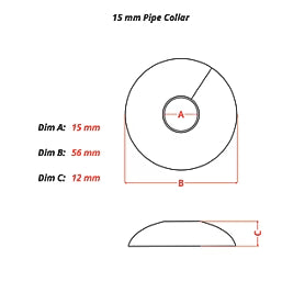 15mm Pipe Collars White 10 Pack