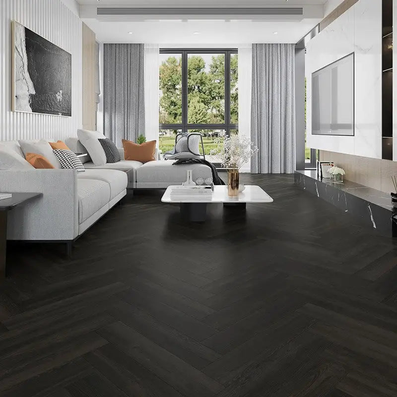 Premium LVT Herringbone - Antigua Charcoal Oak - Sample