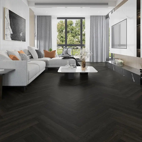 Premium LVT Herringbone - Antigua Charcoal Oak