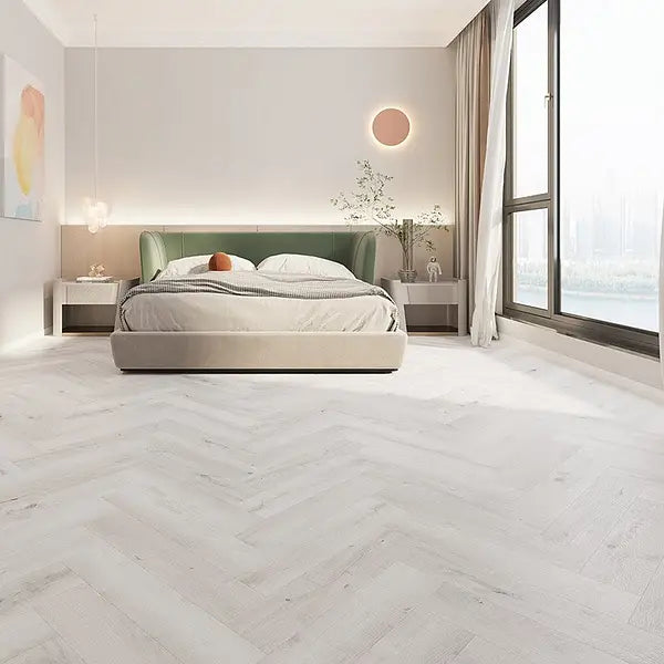 Premium LVT Herringbone - Pewter Light Oak