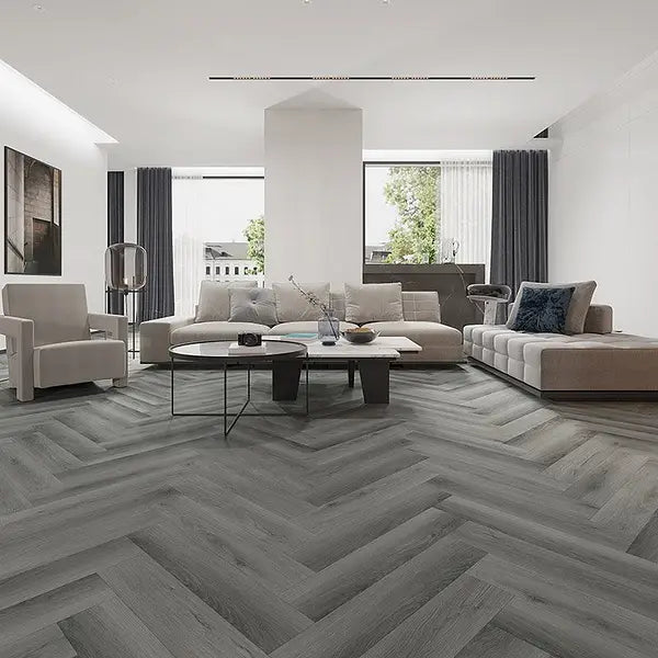 Premium LVT Herringbone - Yosemite Dark Oak